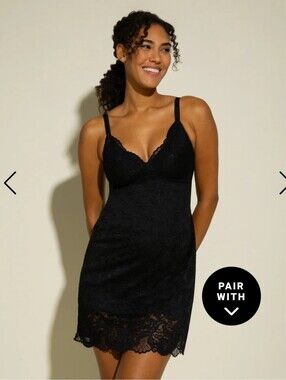 NWT Cosabella Black Lace Slip Women Coquette Jhansi Slip Dress Sz S $220